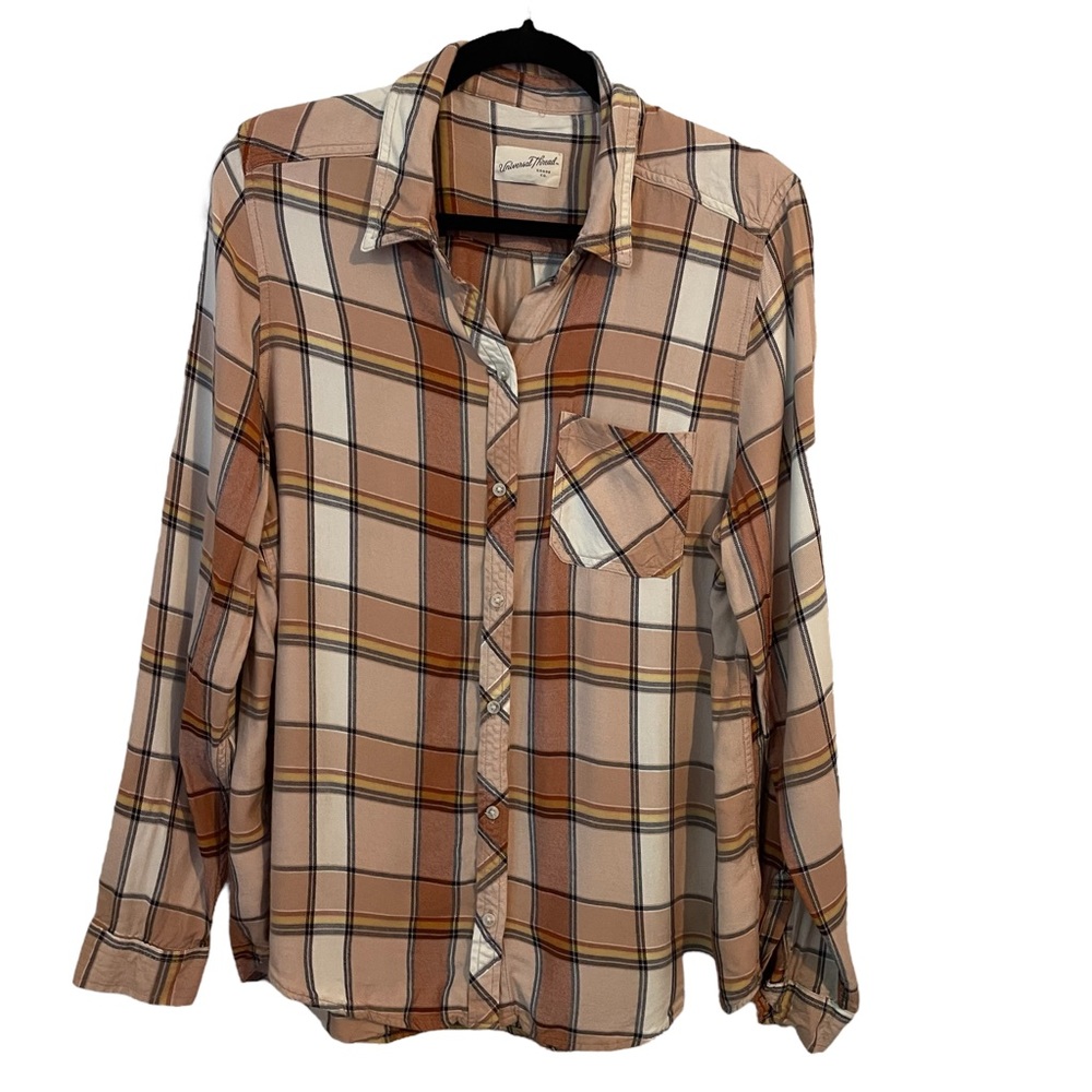 Universal Thread Tan Neutral Flannel Size Large - image 1